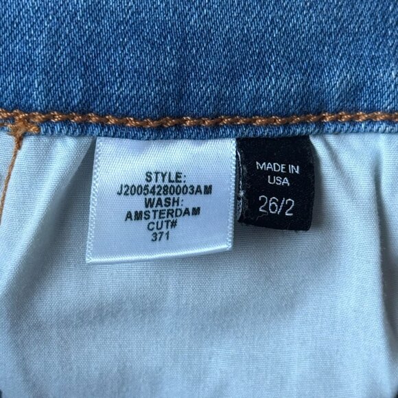 Veronica Beard 26/2 Carolyn Baby Boot Tux Stripe Hi Rise Jeans Amsterdam Blue - Picture 8 of 8